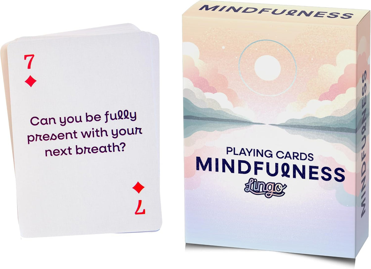 Lingo Mindfulness Playing Cards | Daily Mindfulness Prompts & Meditation Card Deck for Adults | Self-Care Gift for Stress Relief, Calm & Mental Wellness | Mindful Living Conversation Starter