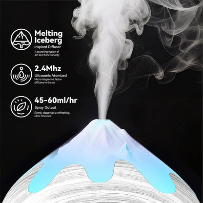 500ML Essential Oil Diffuser, Aromatherapy Diffuser with Remote Control, Multifunctional Air Diffusers for Home Office Room, Fragrance Aroma Diffuser with 7 Color LED & 2 Mist Mode, Brown