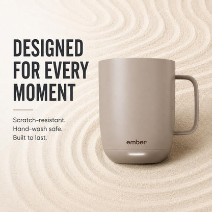 Ember Temperature Control 14oz Smart Mug 2, App-Controlled and Rechargeable Heated Coffee Cup Warmer with Intelligent LED Display, Sage Green.