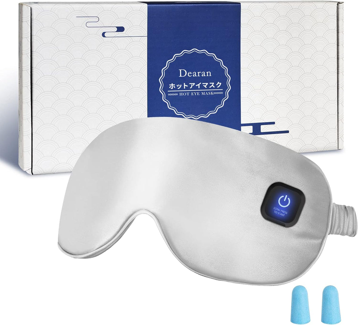 Dearan Upgraded 3 Temperature Modes Silk Heated Eye Mask Cordless,Rechargeable Warm Eye Heating Pad No Pressure for Dry Eyes, Sleep Eye Mask Christmas Gift for Men Women