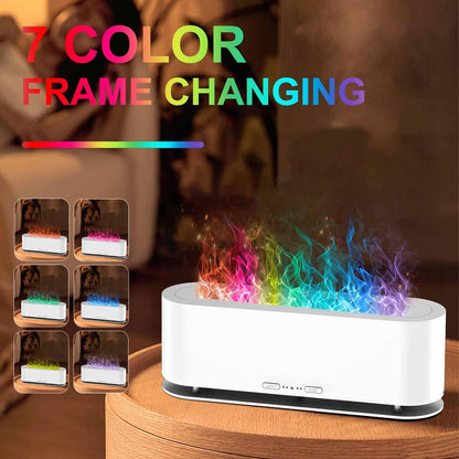 Colorful Flame Fire Diffuser Humidifier, Ultra-Quiet Aroma Essential Oils Aromatherapy Diffusers for Large Room, Bedroom, Office (Timeable, Waterless Auto off-150ml)