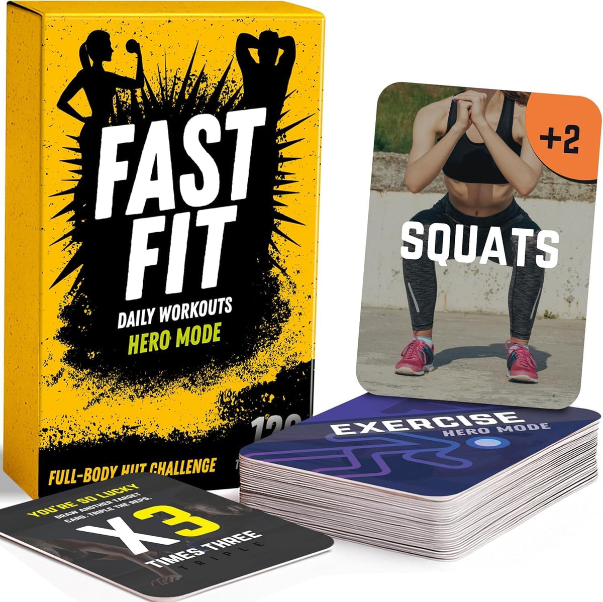 Fast Fit Beast Mode Workout Cards - 120 Tear Resistant HIIT Fitness Deck