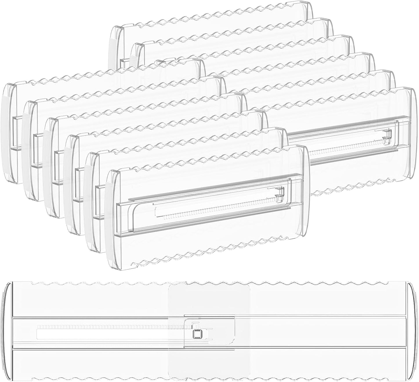 4 Pack 4" High Drawer Dividers for Clothes, 10.2"-16.5" Expandable | Dresser Drawer Organizers, Adjustable Plastic Clear Drawer Separators for Kitchen, Baby Clothing, Socks & Underwear Storage