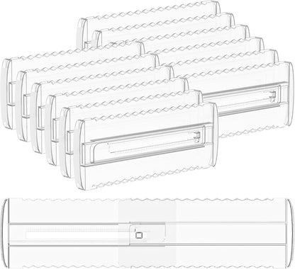 4 Pack 4" High Drawer Dividers for Clothes, 10.2"-16.5" Expandable | Dresser Drawer Organizers, Adjustable Plastic Clear Drawer Separators for Kitchen, Baby Clothing, Socks & Underwear Storage