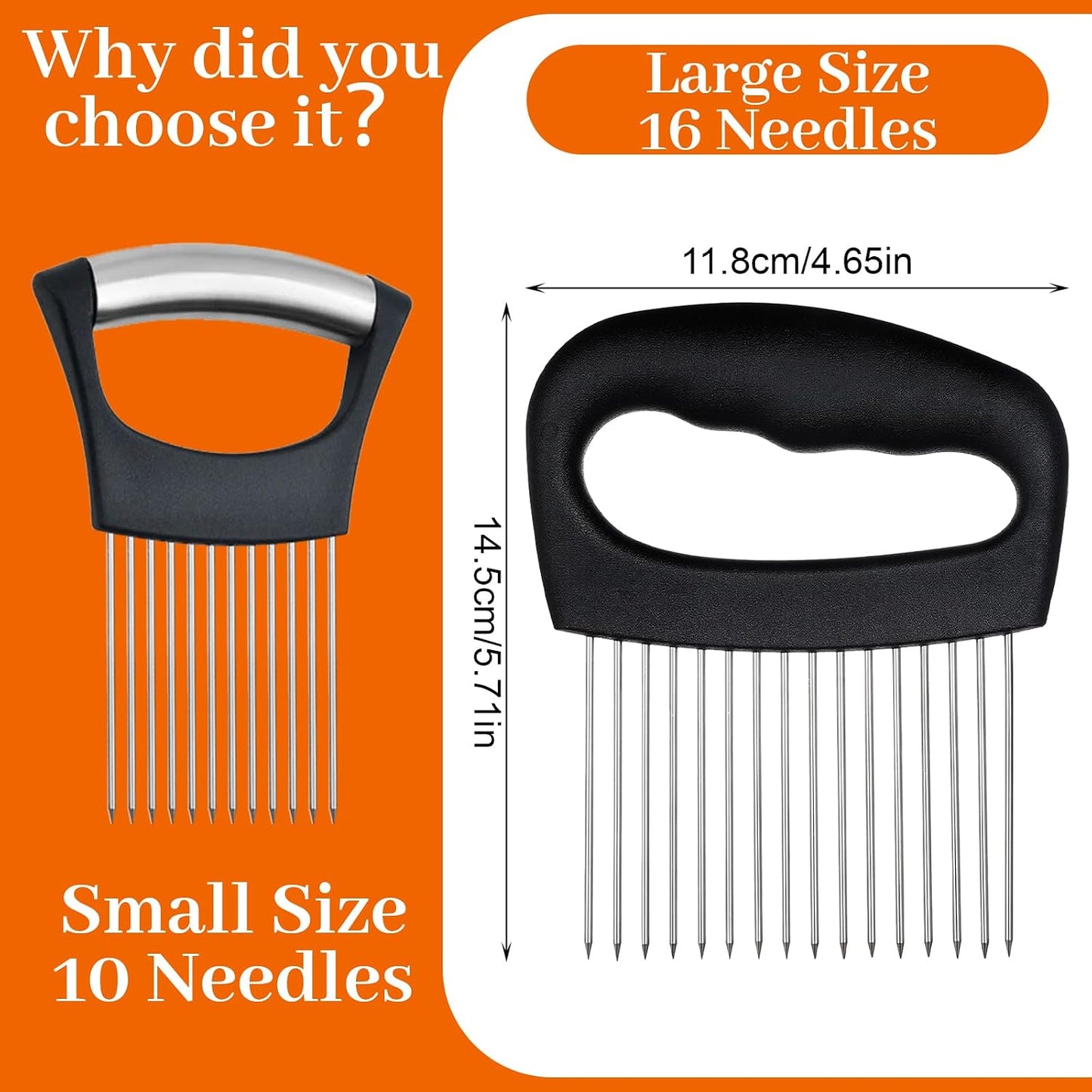 Onion Holder Stainless Steel Onion Slicer | Onion Cutter Vegetable Chopper Tomato Slicer Meat Tenderizer Tool Food Slicing Guide for Potato Avocados Egg Fruit Lemon