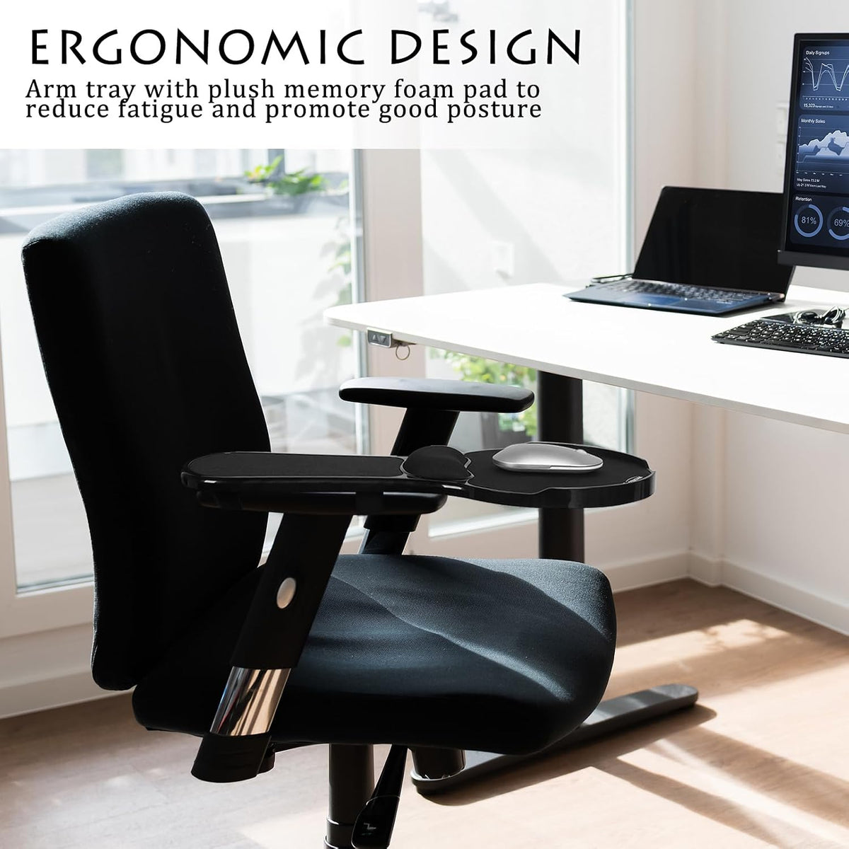 Ergonomic Arm Rest Mouse Pads for Chairs,Mouse pad Chair Attachment