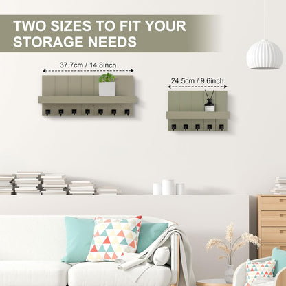 Key Holder for Wall, Decorative Key Holder with Shelf | Key and Mail Holder Wall Mount, Farmhouse Decor with 5 Key Hooks for Keys, Coats, ect.