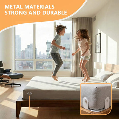 Bed Sheet Holder Corner Straps, Sheet Clips, Metal Material, Non-Slip, Easy to Install, Keep Sheets Firm & Tight All Night, Universal Clips (White)