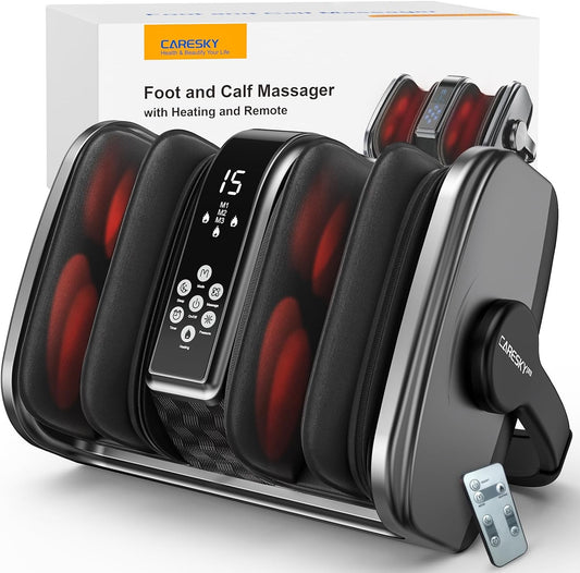 Shiatsu Foot Massager with Heat, Deep Kneading Foot Massager for Plantar Fasciitis, Neuropathy, Circulation and Pain Relief, Foot and Calf Massage at Home/Office