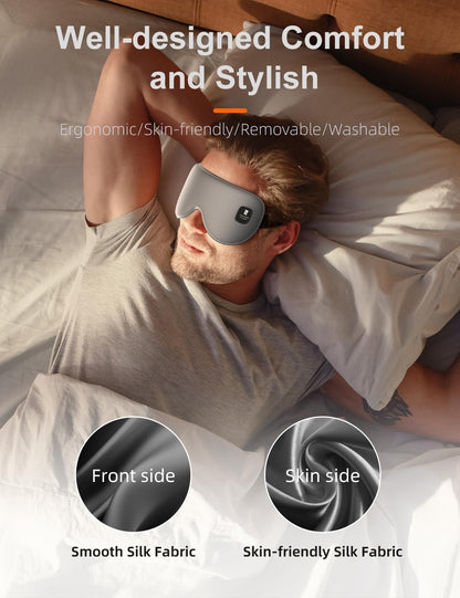 Silk Cordless Heated Eye Mask, Fast Heat Electric Warm Compress for Dry Eye