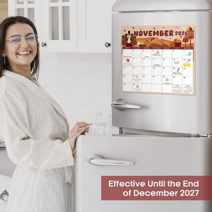2026-2027 Magnetic Calendar for Refrigerator, Apr 2026-Dec 2027 | 21-Month Fridge Calendar 2026-2027 for Home Planning, Scheduling and Easy Organization, Greenery