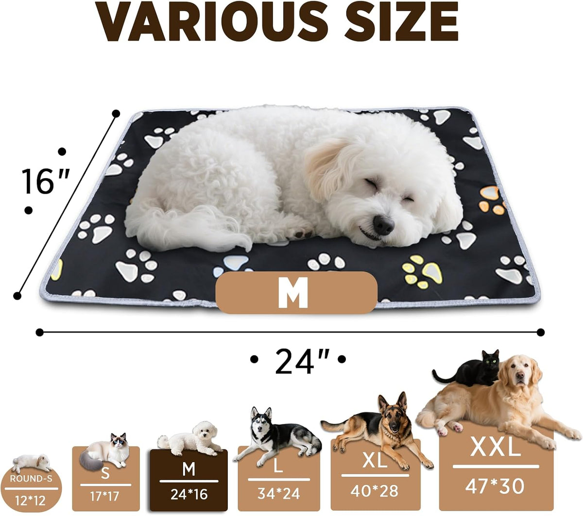 furrybaby Pet Heating Pad for Cats & Dogs,Waterproof,Anti-Bite Warming Mat