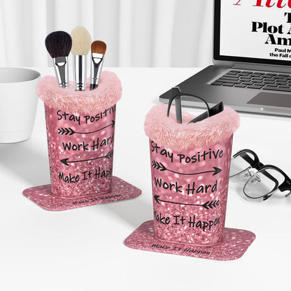 Eyeglasses Holder,Plush Lined PU Leather Pattern Stand Case with Magnetic Base,Unisex for Women Men