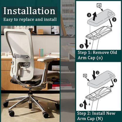 Chair Armrest Replacement, Arm Pad Caps Replacement for Haworth Zody Office Chair 1 Pair (Black)