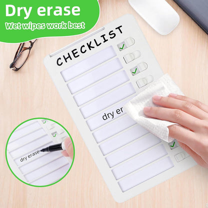 Dry Erase Chore Chart for Kids, Standable Whiteboard Checklist Board | Standable, Resuable, Portable, Routine Chart with a Pen