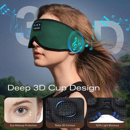 Sleep Mask with Bluetooth 5.4 Headphones, Removable 3D Eye Cups, Timing Sleeping Headphones for Side Sleepers, Wireless Music Eye Mask Speakers for Men, Women, Tech Gifts, Pink