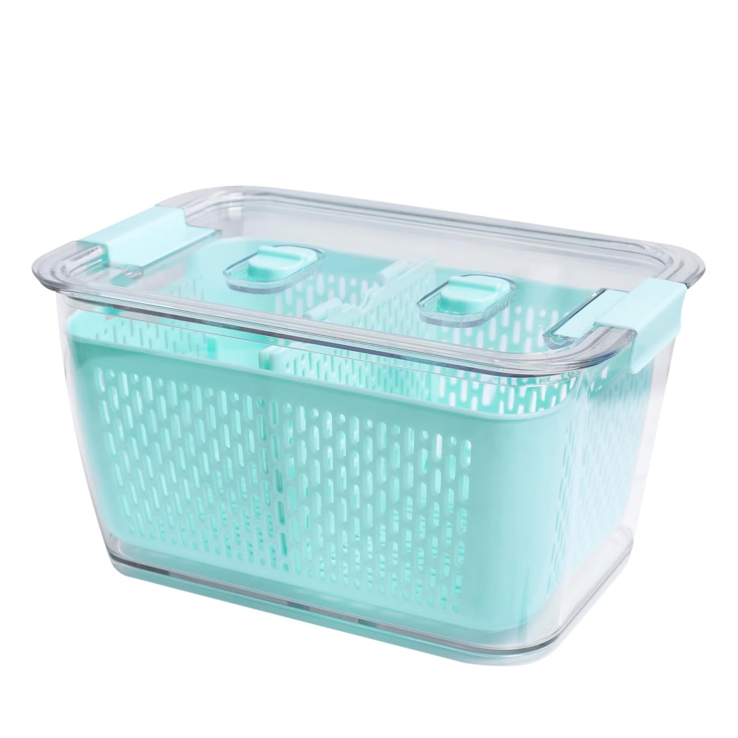 Kitchen Spaces Stackable Fridge Storage Colander Containers, Variety Pack | 3 Sizes to Store Fresh Produce, Organize Washed Fruits and Veggies, Snap and Seal Lids with Adjustable Vents, Hand Wash Only