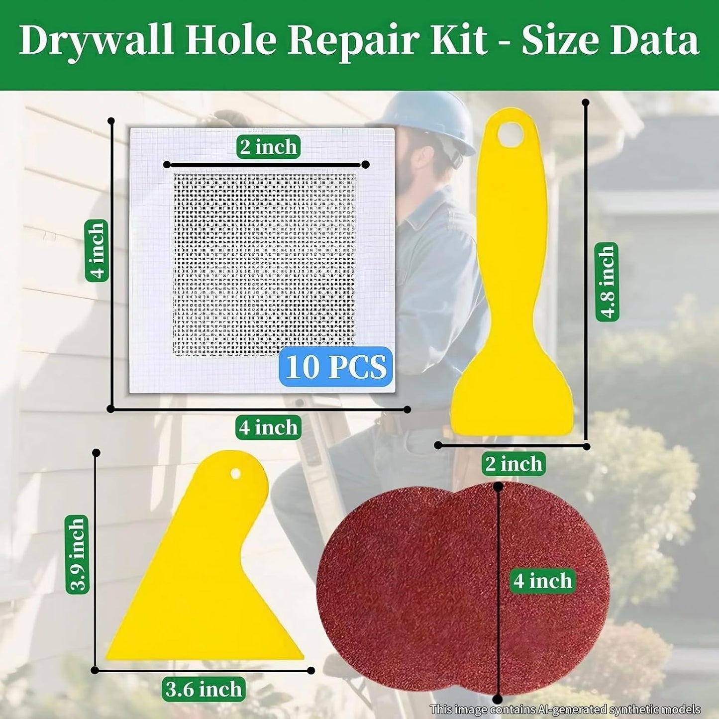 Drywall Repairs Patch Kit, Wall Patch Repair Kit, Drywall Hole Repair Patch | 14 Pack Drywall Repair Kit, 2" Drywall Patch Wall Repair Patch Small Hole Patch Repair for Drywall Dry Wall Hole Repair Patch