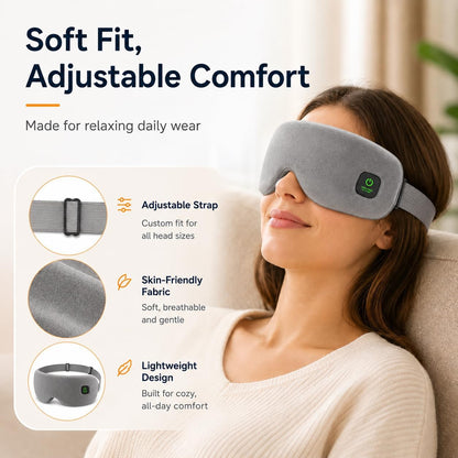 Cordless Heated Eye Mask for Dry Eyes, Rechargeable Eye Heating Pad with Replaceable Shell, Soft Electric Heated Eye Mask for Eye Comfort, Relaxation, Sleep and Travel