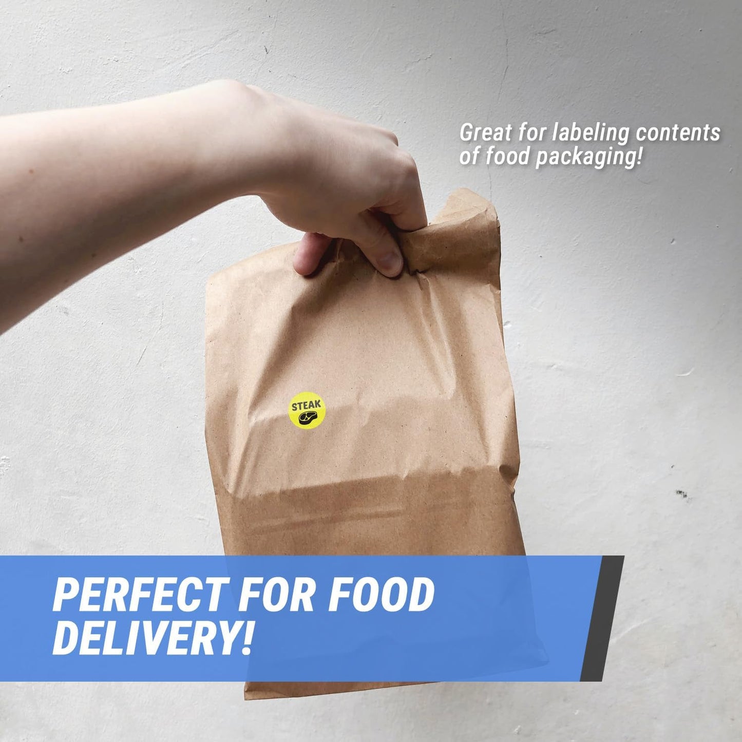 Ham & Cheese Stickers - 1 Inch Round Circle Food Labels in Bright Yellow for Restaurant Deli Food Truck Supermarket Grocery Store Stickers Food Menu Meal Choice Sticker Package Label - 300 Labels/Pack