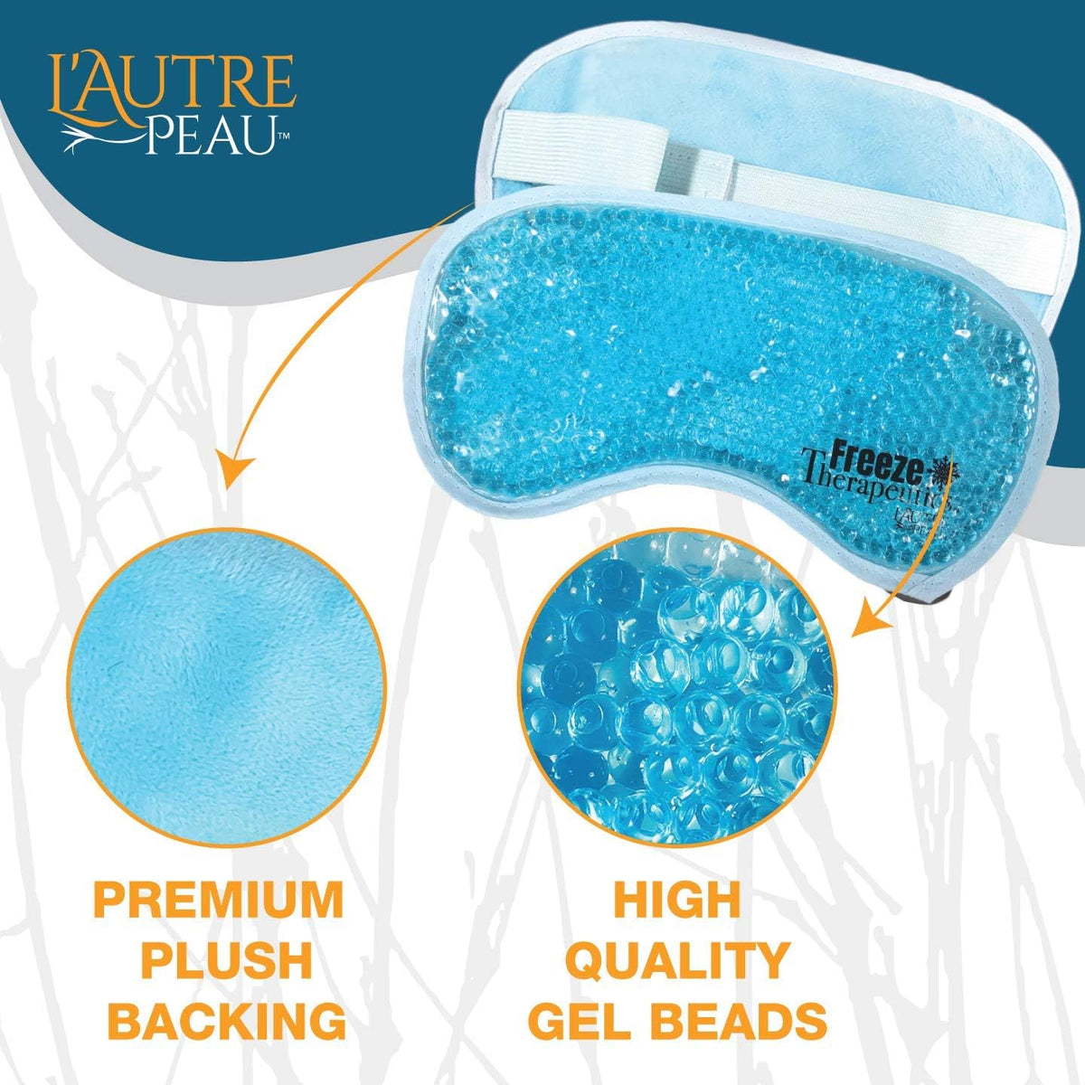 USA Merchant - 2 Redesigned Therapeutic Spa Gel Bead Eye Masks - Hot/Cold Reusable Ice Packs with Flexible Beads - Compress Therapy for Puffy Eyes, Dark Circles, Headaches, Migraines, Stress Relief