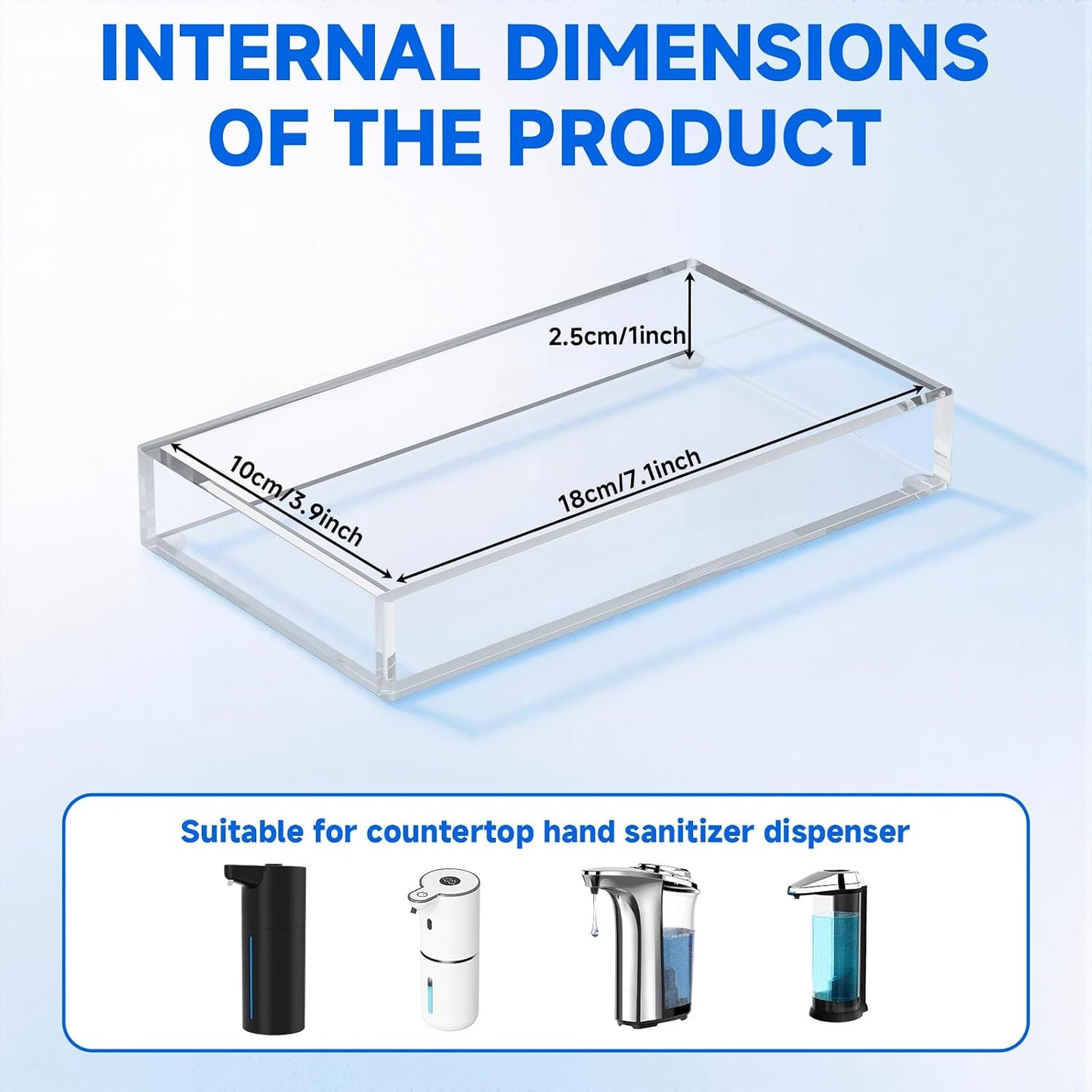 Acrylic Dispenser Drip Tray, Automatic Soap Dispenser Bracket, Laundry Detergent Drip Catcher Prevent Dripping and Spraying, Soap Dispenser Water Tray (Not Include Soap Dispenser)