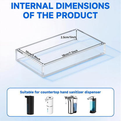 Acrylic Dispenser Drip Tray, Automatic Soap Dispenser Bracket, Laundry Detergent Drip Catcher Prevent Dripping and Spraying, Soap Dispenser Water Tray (Not Include Soap Dispenser)
