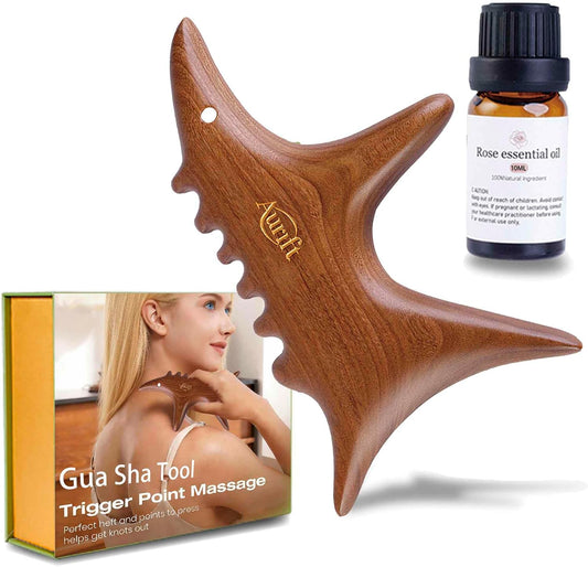 Wooden Gua Sha Tool Set for Face & Targeted Body Massage –Trigger Point Massage, Multi-Angle Manual Acupressure Tools with Gift-Ready Box for Self-Care & Relaxation