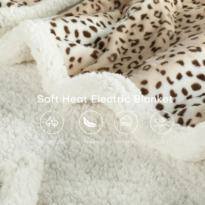 Electric Heated Blanket Full Size 72"x84" – Light Gray | ETL for Safe Overnight, 4 Heat Settings & 10H Auto Off, Dual-Sided Microplush Sherpa for Home Night, Machine washable