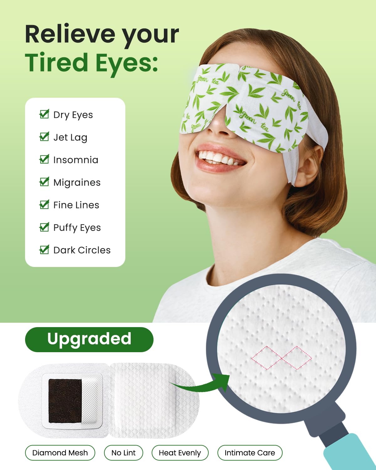 16 Packs Steam Eye Masks for Dry Eyes, Self Heating Warm Compress Unscented