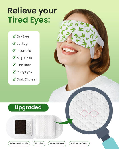 16 Packs Steam Eye Masks for Dry Eyes, Self Heating Warm Compress Unscented