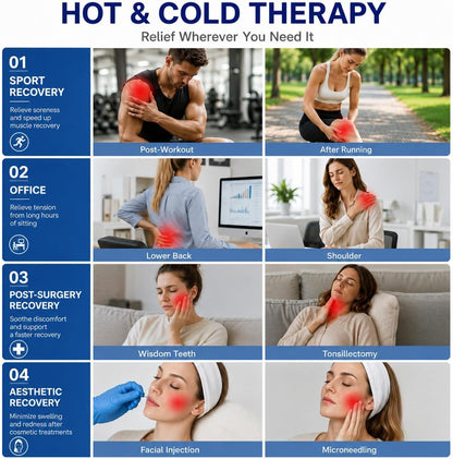 Gel Soft Flexible Ice Packs for Injuries, Reusable Cold Pack, Hot Cold Compress for Joint&Muscle Pain, Surgery Recovery, Inflammation, Swelling, Face, Head, Wrist, Ankle&Foot Injury, -5.1"x6.3"