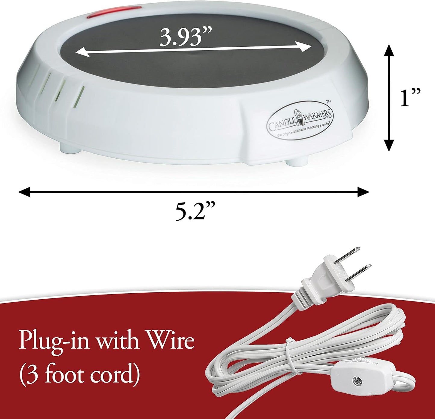 Candle Warmers ETC Timer Candle Plate Warmer