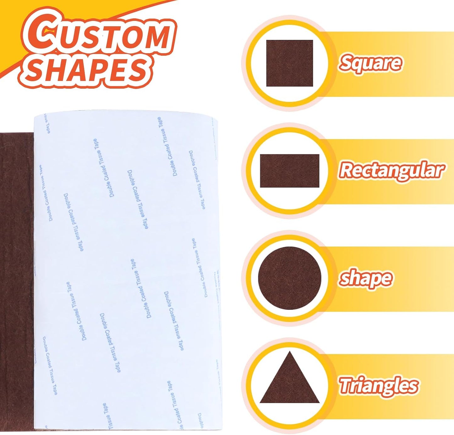 Felt Furniture Pads, 40 x 5 x 0.12 Inch Felt Strips | Non Slip Self Adhesive Cuttable Heavy Duty Felt Tape for Protecting Hardwood Floors Chair Wall Protector, Black