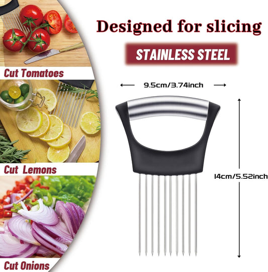 Stainless Steel Onion Holder for Slicing,Onion Slicer Holder,Kitchen Gadget