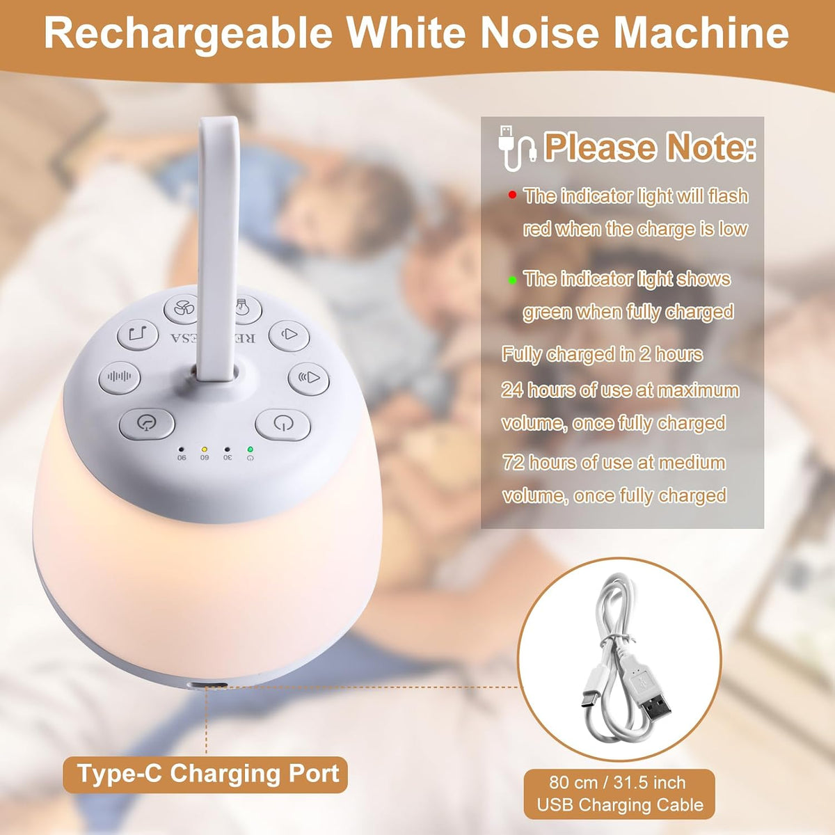 Upgraded White Noise Sound Sleep Machine