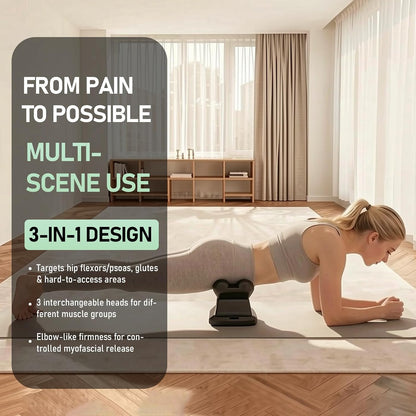 SBT Psoas Release Tool, 3-in-1 Manual Deep Tissue Trigger Point Massager Myofascial Release for Hip Flexor & Lower Back, Portable, Night Black