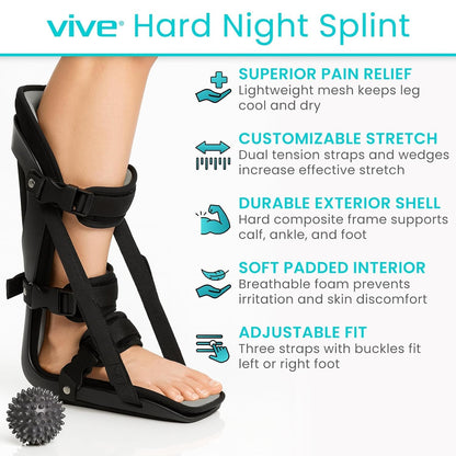 Vive Plantar Fasciitis Night Splint for Men & Women - Stabilizer Brace