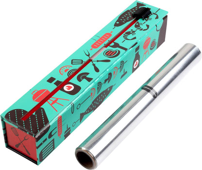 ChicWrap Carrara Marble Aluminum Foil Dispenser - Includes 12"x30' roll | Reusable Aluminum Foil Dispenser with Four Non-Slip Rubber Feet