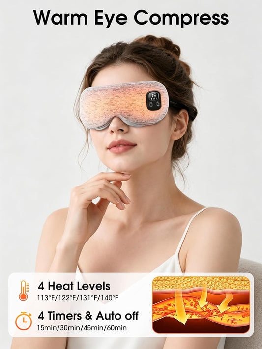 EASICUTI Heated Eye Mask, Cordless Warm Compress for Dry Eyes Blepharitis
