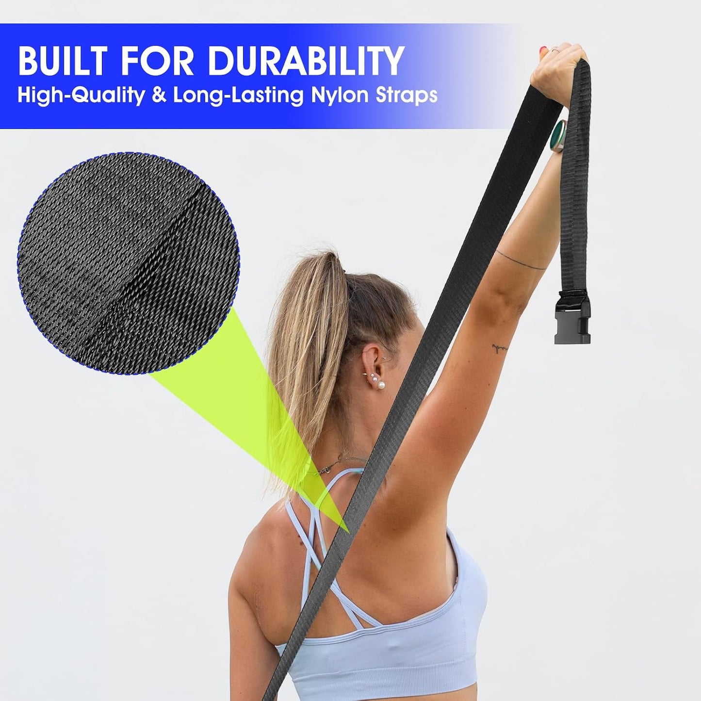 Physical Therapy Strap, Extremity Mobilization Belt, Manual Traction Strap, Adjustable Stretch Straps for Stretching Yoga Leg Shoulder Exercise