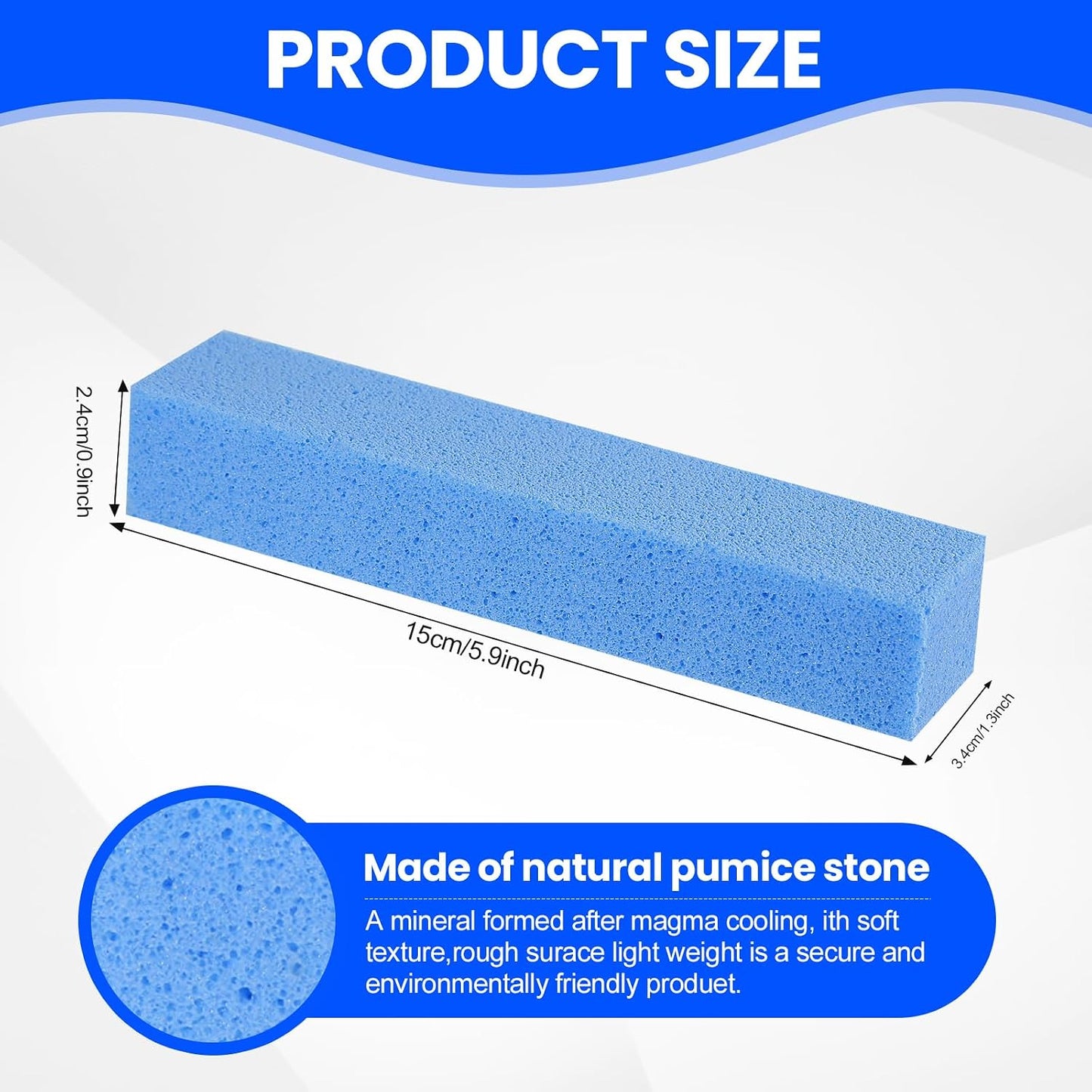 Riuja 6 Pack Pumice Stone Toilet Bowl Cleaner, Pumice Stone for Cleaning | Scouring Stick Removes Hard Water Ring & Rust Stain, Easy to Shape Powerfully Cleans Toilets, Ceramic, Grill, Tub, Pool, Sink
