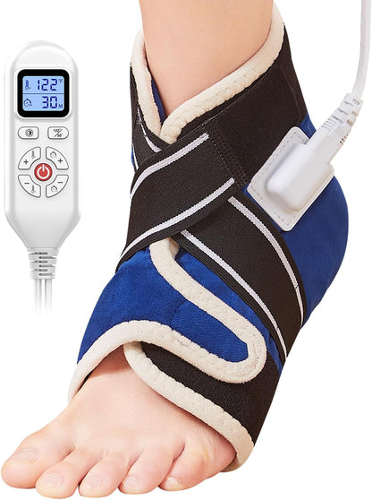 JOBYNA Ankle/Toe/Foot Warmer | Full Coverage Heated Foot Wrap |86-158℉ Continuous Setting| 10-90min Timer| Electric Heating Pad for Plantar Fasciitis Relief, Neuropathy Pain Relief for Foot(1 Pack)