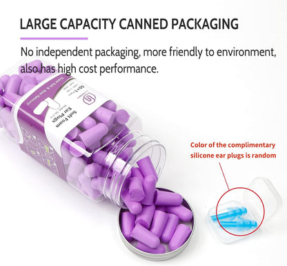 LYSIAN Foam Ear Plugs for Sleep, 60 Pairs, 38dB SNR, Purple