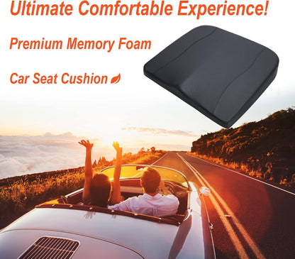 Lofty Aim Car Seat Cushion, Memory Foam Car Seat Cushions for Long Driving | Comfy Car Seat Pillow for Pain Relief, Driver Seat Cushion Adds Height, Butt Cushion for Car, Truck, Office Chair, Black