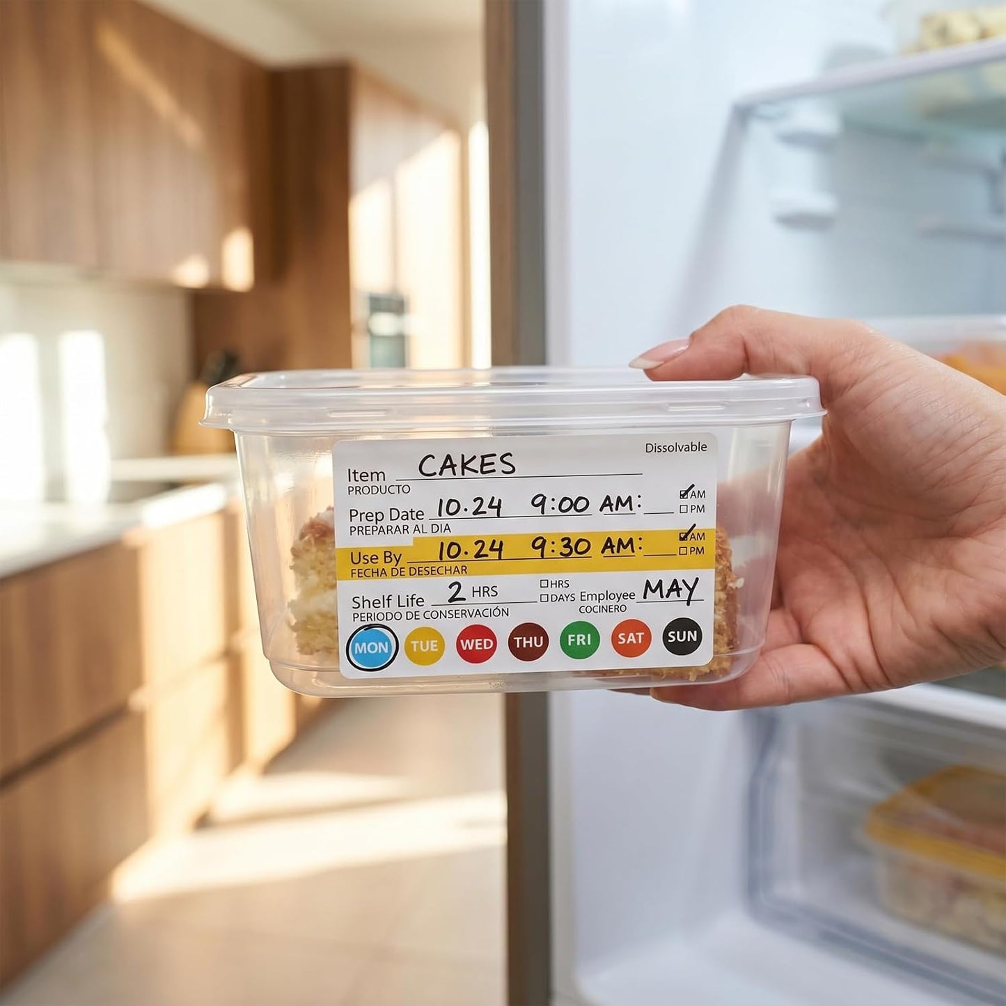 1500pcs Dissolvable Label 2x3in Food Rotation Stickers | 2×3" / 5×7.6cm, easy-to-read format Strong adhesive, sticks to plastic, glass & metal Perfect for restaurants, cafés, kitchen