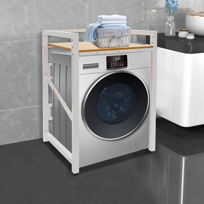 Washer Dryer Stacking Rack Stand, 25.6" Wide Over the Washer and Dryer Storage Shelf, Heavy Duty Washing Machine Shelf with Height Adjustable Shelves for Laundry Room, Bathroom, 661lbs Load Capacity