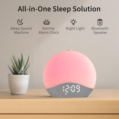 EASYERA Sunrise Alarm Clock Sound Machine, 26 Soothing Sounds