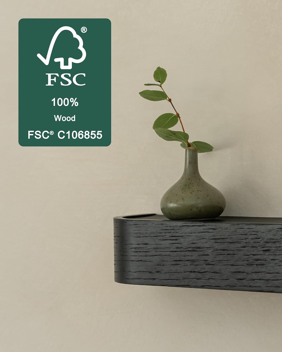 Kazai. Key Holder 'Toke' | Minimalist Key Hook Design from Berlin | Modern Key Holder Wall Mount with Wooden Shelf | Key Rack for Wall as Entryway Organizer | Walnut