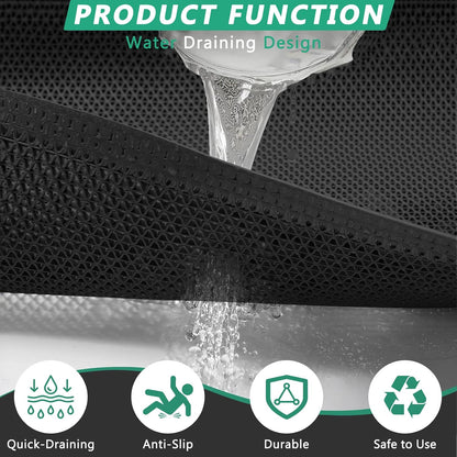 WochiTV Non Slip Drainage Mats PVC Pool Floor Mat 0.23'' Thick Outdoor Indoor Parking Space Mat for Bathroom Garage Basement Backyard Commercial Kitchen 3x16.6Ft
